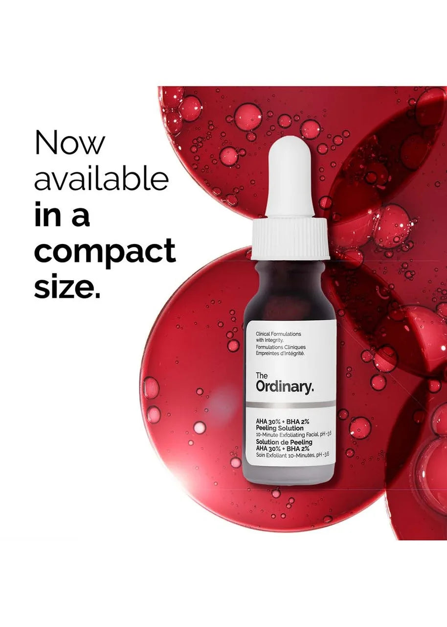 The Ordinary AHA 30% + BHA 2% 30 ml Peeling Solution, Advanced Exfoliating Peel for Brighter Skin