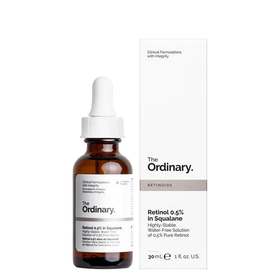 The Ordinary Retinol 0.5% in Squalane, Intermediate Retinol Serum 30 ml  for the Face That Is Anti-Aging and Skin Smoothing,