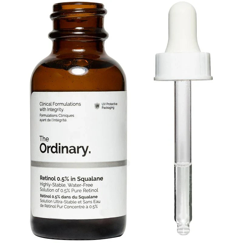 The Ordinary Retinol 0.5% in Squalane, Intermediate Retinol Serum 30 ml  for the Face That Is Anti-Aging and Skin Smoothing,