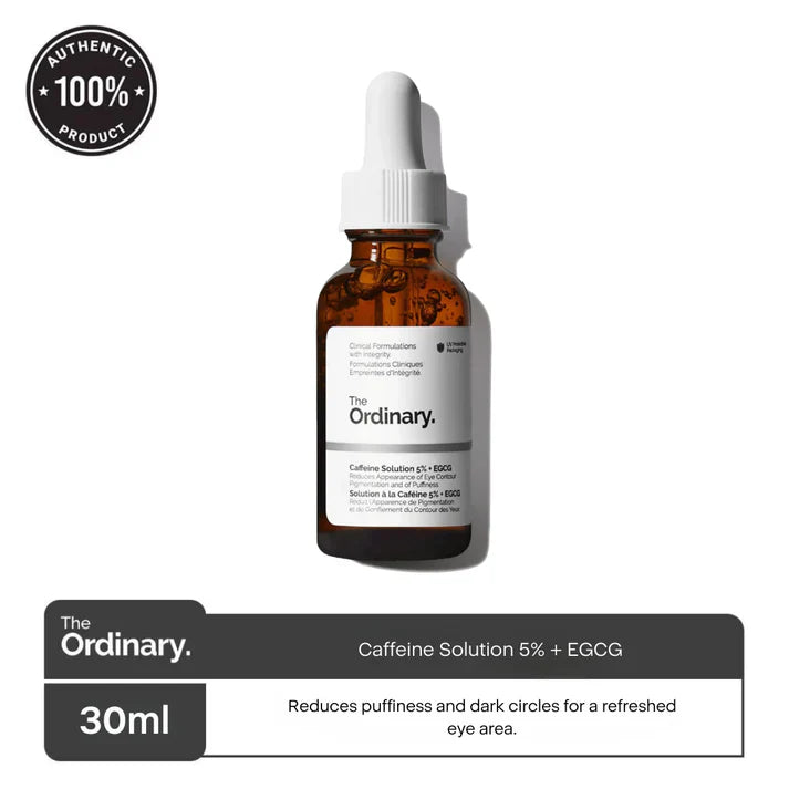 The Ordinary Caffeine Solution 5% + EGCG, 30 ml Depuffing Eye Serum for Dark Circles and Tired Eyes