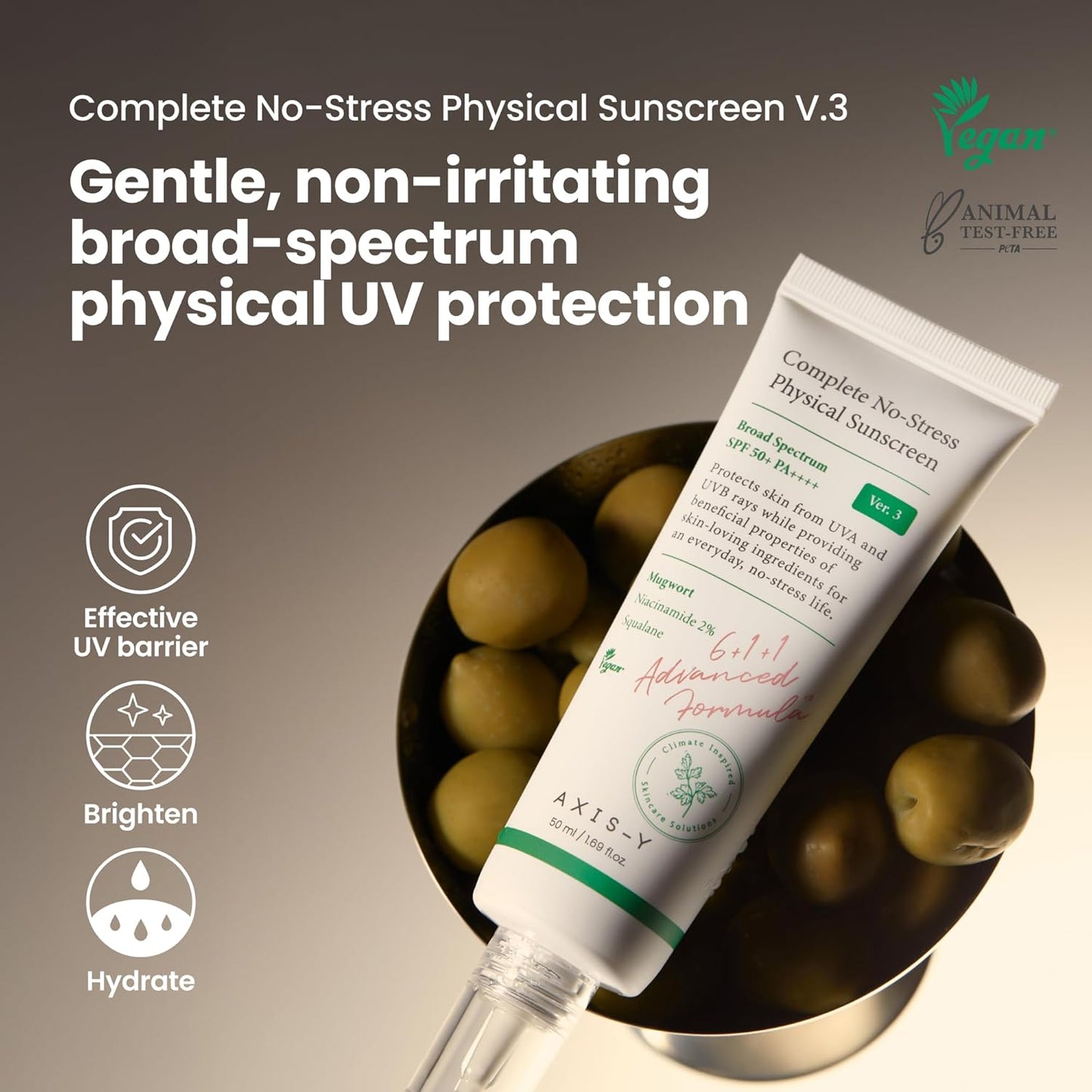 axis-y complete no-stress physical sunscreen 50 ML