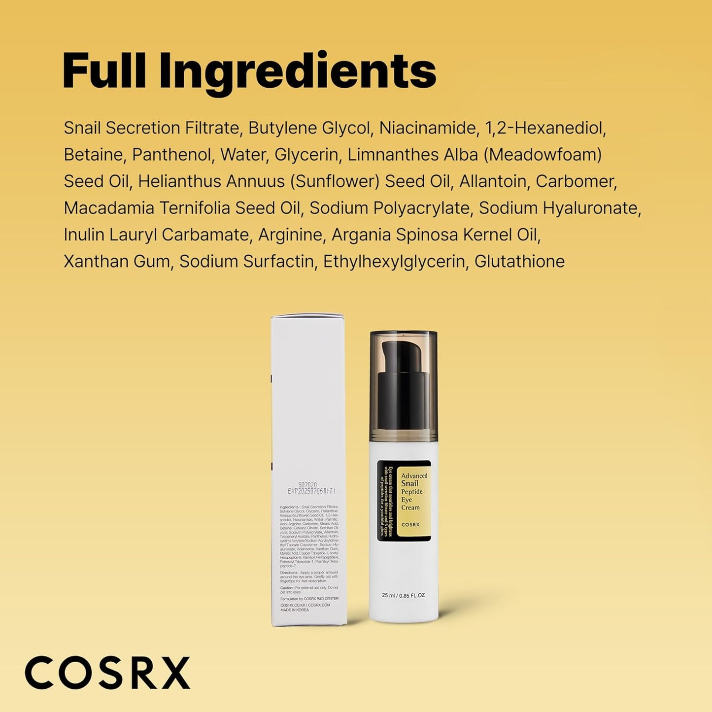 COSRX Snail Mucin Peptide Under Eye Cream 25 ML