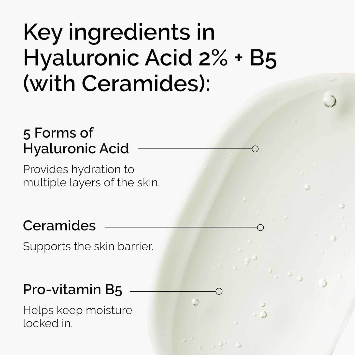 The Ordinary Hyaluronic Acid 2% + B5 30 ml  (with Ceramides), Multi-Depth Hydration Serum for Plumper, Smoother Skin