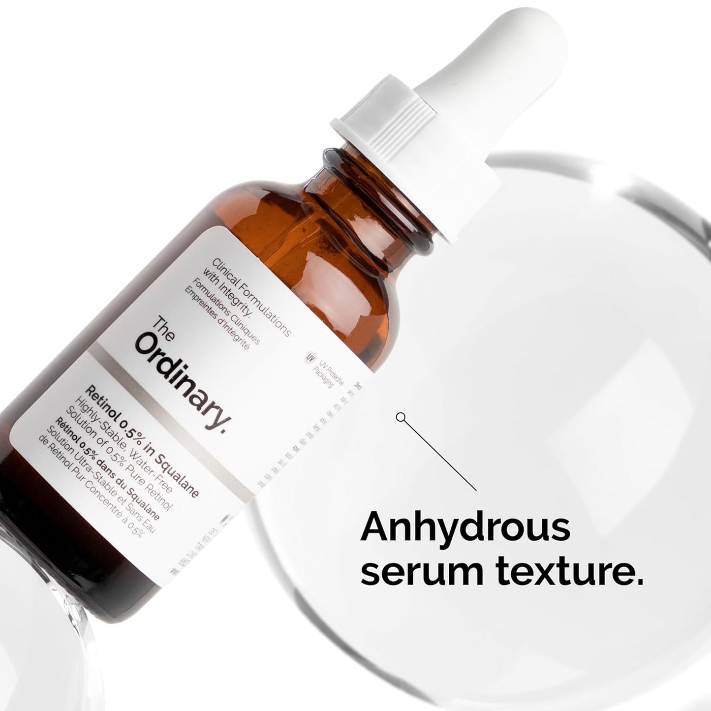 The Ordinary Retinol 0.5% in Squalane, Intermediate Retinol Serum 30 ml  for the Face That Is Anti-Aging and Skin Smoothing,