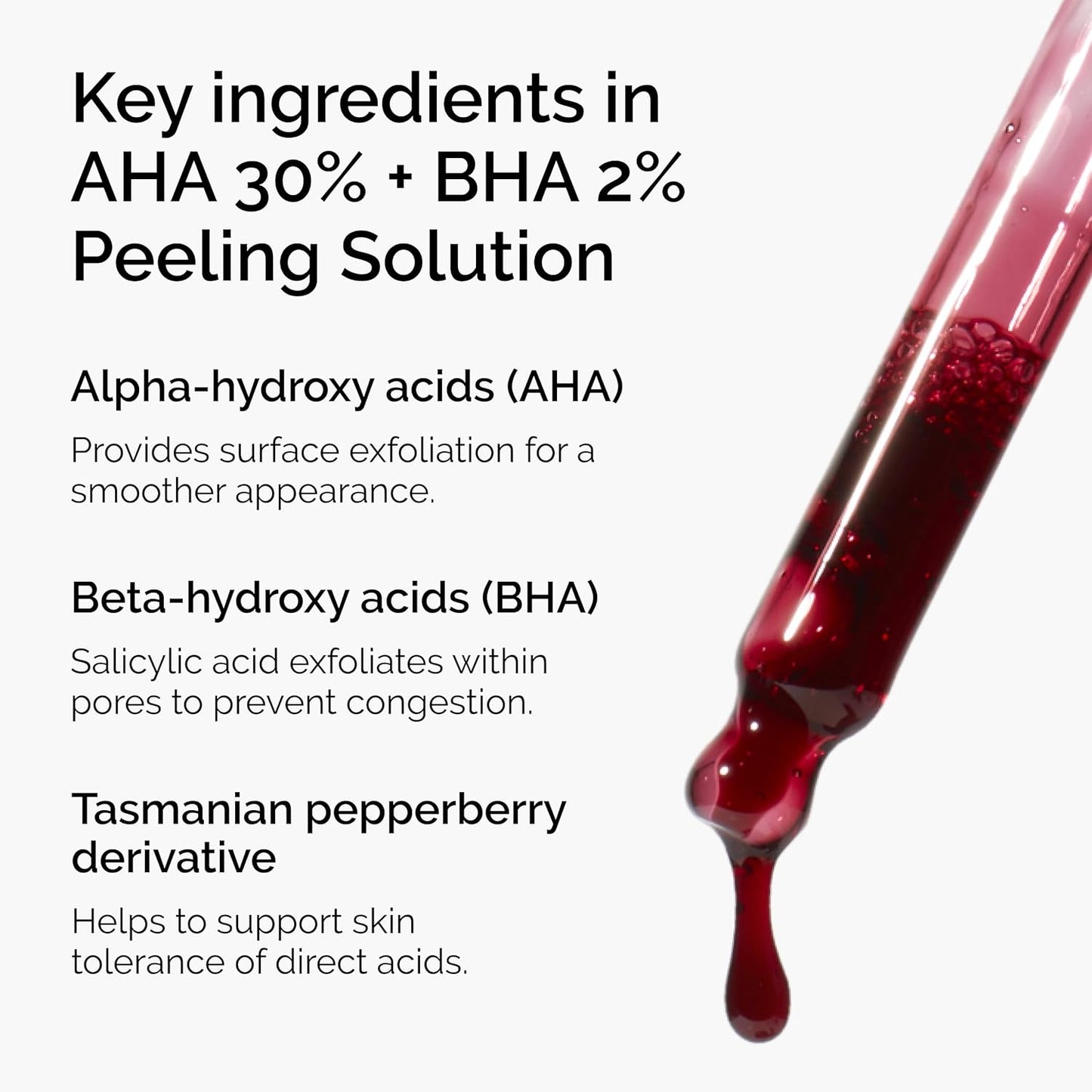 The Ordinary AHA 30% + BHA 2% 30 ml  Peeling Solution, Advanced Exfoliating Peel for Brighter Skin