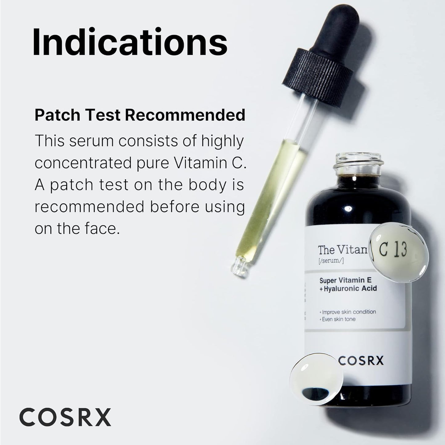 COSRX The Vitamin C 13% Super Vitamin E + Hyaluronic Acid Serum, 20 ML