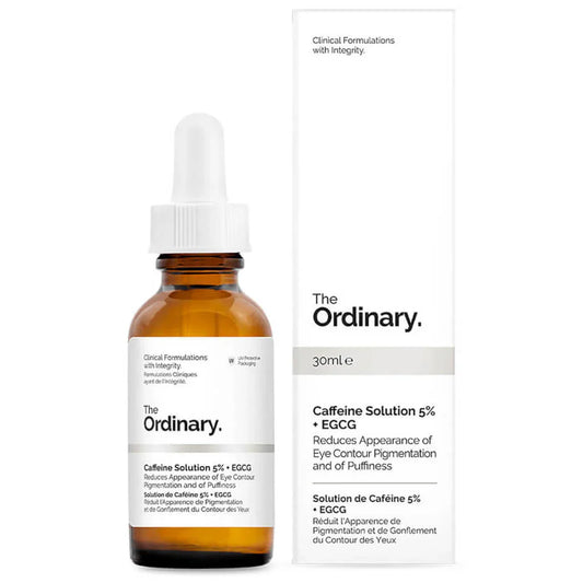 The Ordinary Caffeine Solution 5% + EGCG, 30 ml Depuffing Eye Serum for Dark Circles and Tired Eyes